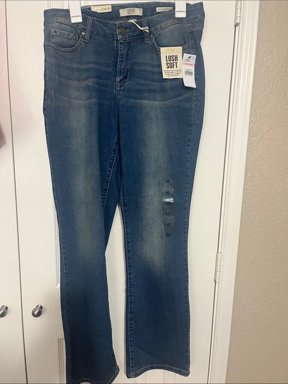 Vintage America Women's Dark Blue Boho Bootcut Jeans